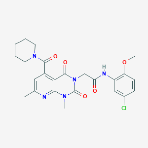 molecular formula C24H26ClN5O5 B5218338 N-(5-CHLORO-2-METHOXYPHENYL)-2-[1,7-DIMETHYL-2,4-DIOXO-5-(PIPERIDINE-1-CARBONYL)-1H,2H,3H,4H-PYRIDO[2,3-D]PYRIMIDIN-3-YL]ACETAMIDE 