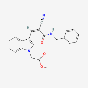 molecular formula C22H19N3O3 B5218525 methyl 2-[3-[(Z)-3-(benzylamino)-2-cyano-3-oxoprop-1-enyl]indol-1-yl]acetate 