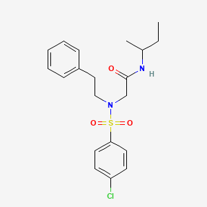 molecular formula C20H25ClN2O3S B5218561 N-butan-2-yl-2-[(4-chlorophenyl)sulfonyl-(2-phenylethyl)amino]acetamide 