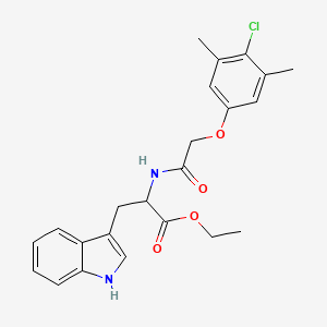 molecular formula C23H25ClN2O4 B5218735 ethyl 2-[2-(4-chloro-3,5-dimethylphenoxy)acetamido]-3-(1H-indol-3-yl)propanoate 