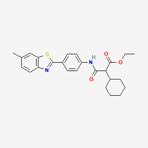 molecular formula C25H28N2O3S B5218750 Ethyl 2-cyclohexyl-2-{[4-(6-methyl-1,3-benzothiazol-2-YL)phenyl]carbamoyl}acetate 