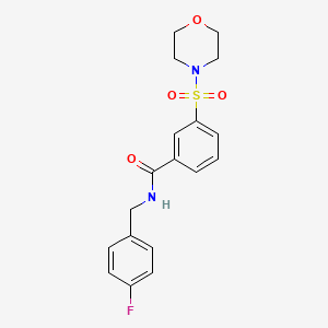molecular formula C18H19FN2O4S B5218783 N-[(4-fluorophenyl)methyl]-3-(morpholine-4-sulfonyl)benzamide 