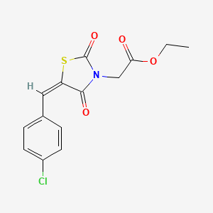 molecular formula C14H12ClNO4S B5218914 ethyl [(5E)-5-(4-chlorobenzylidene)-2,4-dioxo-1,3-thiazolidin-3-yl]acetate 