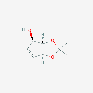 molecular formula C8H12O3 B052190 (3aR,4R,6aS)-2,2-dimethyl-4,6a-dihydro-3aH-cyclopenta[d][1,3]dioxol-4-ol CAS No. 185622-62-2