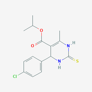 molecular formula C15H17ClN2O2S B5219021 Propan-2-yl 6-(4-chlorophenyl)-4-methyl-2-sulfanyl-1,6-dihydropyrimidine-5-carboxylate 