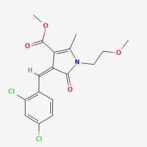 molecular formula C17H17Cl2NO4 B5219126 METHYL (4Z)-4-[(2,4-DICHLOROPHENYL)METHYLIDENE]-1-(2-METHOXYETHYL)-2-METHYL-5-OXO-4,5-DIHYDRO-1H-PYRROLE-3-CARBOXYLATE 