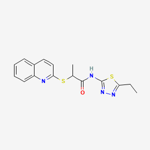 molecular formula C16H16N4OS2 B5219175 N-(5-ethyl-1,3,4-thiadiazol-2-yl)-2-quinolin-2-ylsulfanylpropanamide 