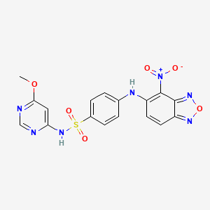 molecular formula C17H13N7O6S B5219242 N-(6-Methoxypyrimidin-4-YL)-4-[(4-nitro-2,1,3-benzoxadiazol-5-YL)amino]benzene-1-sulfonamide 