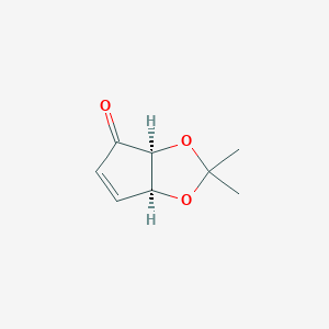 molecular formula C8H10O3 B052193 (+)-(3aS,6aS)-3a,6a-Dihydro-2,2-dimethyl-4H-cyclopenta-1,3-dioxol-4-one CAS No. 104010-72-2