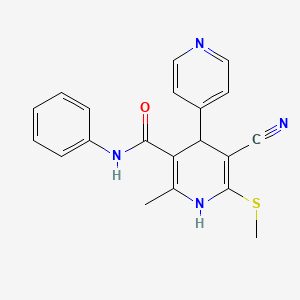 molecular formula C20H18N4OS B5219347 5-cyano-2-methyl-6-methylsulfanyl-N-phenyl-4-pyridin-4-yl-1,4-dihydropyridine-3-carboxamide 