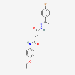 molecular formula C20H22BrN3O3 B5219388 N'-[1-(4-bromophenyl)ethylideneamino]-N-(4-ethoxyphenyl)butanediamide 