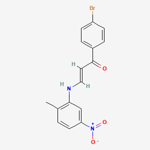 molecular formula C16H13BrN2O3 B5219463 (E)-1-(4-bromophenyl)-3-(2-methyl-5-nitroanilino)prop-2-en-1-one 