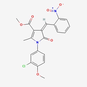 molecular formula C21H17ClN2O6 B5219676 methyl (4Z)-1-(3-chloro-4-methoxyphenyl)-2-methyl-4-(2-nitrobenzylidene)-5-oxo-4,5-dihydro-1H-pyrrole-3-carboxylate 