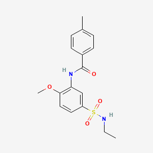 molecular formula C17H20N2O4S B5219729 N-[5-(ethylsulfamoyl)-2-methoxyphenyl]-4-methylbenzamide 
