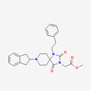 molecular formula C27H31N3O4 B5219749 methyl 2-[8-(2,3-dihydro-1H-inden-2-yl)-2,4-dioxo-1-(2-phenylethyl)-1,3,8-triazaspiro[4.5]decan-3-yl]acetate 