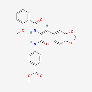 molecular formula C26H22N2O7 B5219793 Methyl 4-[(2E)-3-(2H-1,3-benzodioxol-5-YL)-2-[(2-methoxyphenyl)formamido]prop-2-enamido]benzoate 