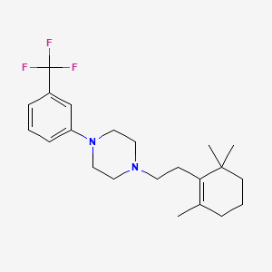 molecular formula C22H31F3N2 B5219935 1-[3-(Trifluoromethyl)phenyl]-4-[2-(2,6,6-trimethylcyclohexen-1-yl)ethyl]piperazine 