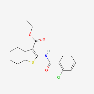 molecular formula C19H20ClNO3S B5219964 Ethyl 2-{[(2-chloro-4-methylphenyl)carbonyl]amino}-4,5,6,7-tetrahydro-1-benzothiophene-3-carboxylate 