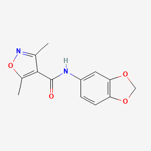 molecular formula C13H12N2O4 B5220070 N-(1,3-BENZODIOXOL-5-YL)-3,5-DIMETHYL-4-ISOXAZOLECARBOXAMIDE 