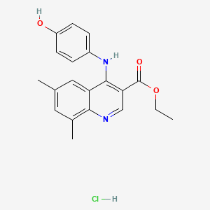 molecular formula C20H21ClN2O3 B5220199 Ethyl 4-(4-hydroxyanilino)-6,8-dimethylquinoline-3-carboxylate;hydrochloride 