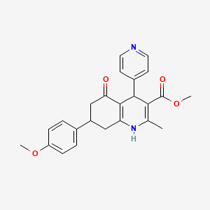 molecular formula C24H24N2O4 B5220230 Methyl 7-(4-methoxyphenyl)-2-methyl-5-oxo-4-(pyridin-4-yl)-1,4,5,6,7,8-hexahydroquinoline-3-carboxylate 