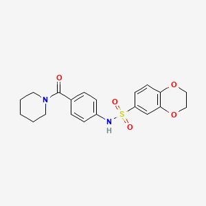 N-[4-(1-piperidinylcarbonyl)phenyl]-2,3-dihydro-1,4-benzodioxine-6-sulfonamide