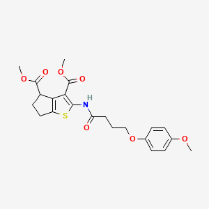 dimethyl 2-{[4-(4-methoxyphenoxy)butanoyl]amino}-5,6-dihydro-4H-cyclopenta[b]thiophene-3,4-dicarboxylate