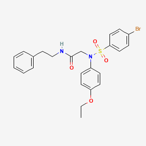 molecular formula C24H25BrN2O4S B5220325 N~2~-[(4-bromophenyl)sulfonyl]-N~2~-(4-ethoxyphenyl)-N~1~-(2-phenylethyl)glycinamide 