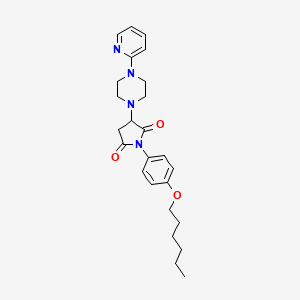 1-[4-(hexyloxy)phenyl]-3-[4-(2-pyridinyl)-1-piperazinyl]-2,5-pyrrolidinedione