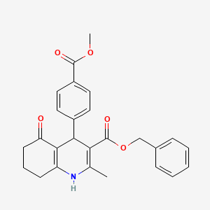 molecular formula C26H25NO5 B5220370 Benzyl 4-[4-(methoxycarbonyl)phenyl]-2-methyl-5-oxo-1,4,5,6,7,8-hexahydroquinoline-3-carboxylate 