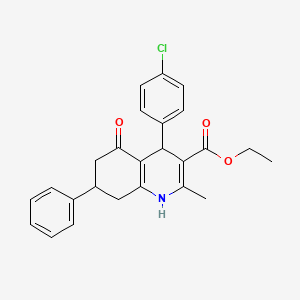 ethyl 4-(4-chlorophenyl)-2-methyl-5-oxo-7-phenyl-1,4,5,6,7,8-hexahydro-3-quinolinecarboxylate