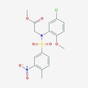 methyl N-(5-chloro-2-methoxyphenyl)-N-[(4-methyl-3-nitrophenyl)sulfonyl]glycinate
