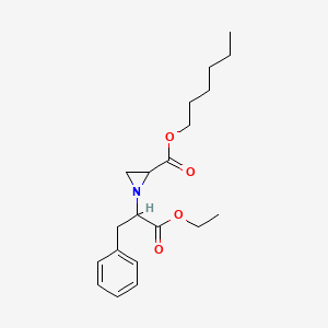 molecular formula C20H29NO4 B5220392 Hexyl 1-(1-ethoxy-1-oxo-3-phenylpropan-2-yl)aziridine-2-carboxylate 