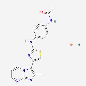 molecular formula C18H17BrN6OS B5220665 N-[4-[[4-(2-methylimidazo[1,2-a]pyrimidin-3-yl)-1,3-thiazol-2-yl]amino]phenyl]acetamide;hydrobromide 