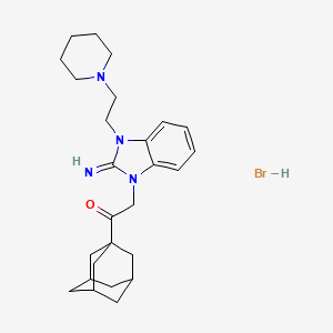 molecular formula C26H37BrN4O B5220694 1-(1-Adamantyl)-2-[2-imino-3-(2-piperidin-1-ylethyl)benzimidazol-1-yl]ethanone;hydrobromide 