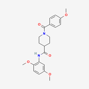 molecular formula C22H26N2O5 B5220795 N-(2,5-dimethoxyphenyl)-1-(4-methoxybenzoyl)piperidine-4-carboxamide 