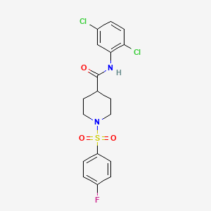 molecular formula C18H17Cl2FN2O3S B5220804 N-(2,5-dichlorophenyl)-1-((4-fluorophenyl)sulfonyl)piperidine-4-carboxamide 