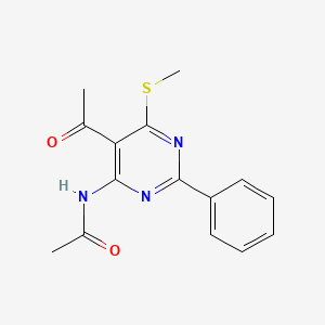molecular formula C15H15N3O2S B5220918 N-[5-acetyl-6-(methylsulfanyl)-2-phenylpyrimidin-4-yl]acetamide 