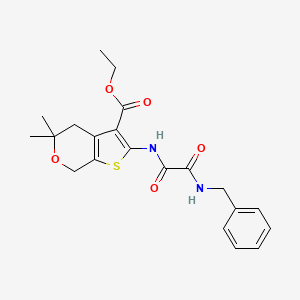 molecular formula C21H24N2O5S B5220940 Ethyl 2-[(benzylcarbamoyl)formamido]-5,5-dimethyl-4H,5H,7H-thieno[2,3-C]pyran-3-carboxylate 
