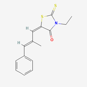 molecular formula C15H15NOS2 B5221017 (5E)-3-ethyl-5-[(2E)-2-methyl-3-phenylprop-2-en-1-ylidene]-2-thioxo-1,3-thiazolidin-4-one 