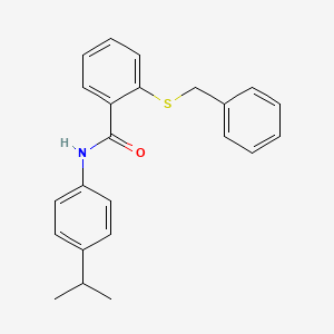 molecular formula C23H23NOS B5221097 2-benzylsulfanyl-N-(4-propan-2-ylphenyl)benzamide 