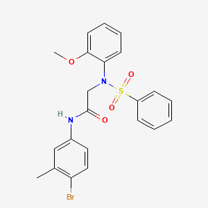 molecular formula C22H21BrN2O4S B5221217 N~1~-(4-bromo-3-methylphenyl)-N~2~-(2-methoxyphenyl)-N~2~-(phenylsulfonyl)glycinamide 