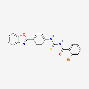 molecular formula C21H14BrN3O2S B5221337 N-{[4-(1,3-benzoxazol-2-yl)phenyl]carbamothioyl}-2-bromobenzamide 