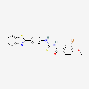 molecular formula C22H16BrN3O2S2 B5221344 N-{[4-(1,3-benzothiazol-2-yl)phenyl]carbamothioyl}-3-bromo-4-methoxybenzamide 