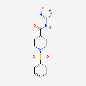 molecular formula C15H17N3O4S B5221436 1-(benzenesulfonyl)-N-(1,2-oxazol-3-yl)piperidine-4-carboxamide 