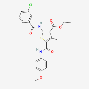 molecular formula C23H21ClN2O5S B5221456 Ethyl 2-(3-chlorobenzamido)-5-[(4-methoxyphenyl)carbamoyl]-4-methylthiophene-3-carboxylate 