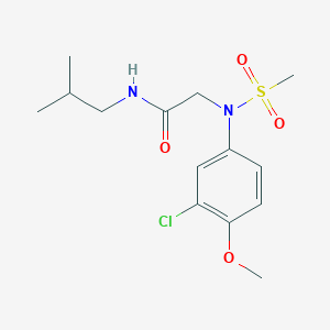molecular formula C14H21ClN2O4S B5221477 N~2~-(3-chloro-4-methoxyphenyl)-N~1~-isobutyl-N~2~-(methylsulfonyl)glycinamide 