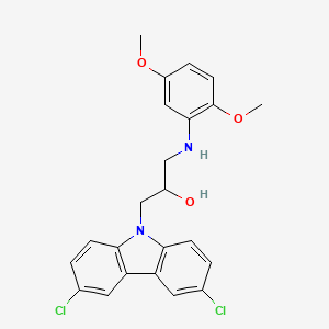molecular formula C23H22Cl2N2O3 B5221736 1-(3,6-dichloro-9H-carbazol-9-yl)-3-[(2,5-dimethoxyphenyl)amino]propan-2-ol 