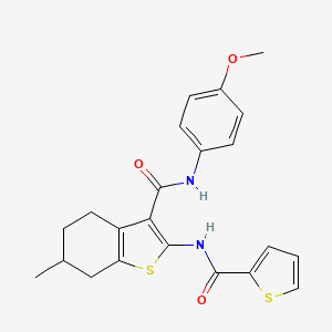 molecular formula C22H22N2O3S2 B5221797 N-(4-methoxyphenyl)-6-methyl-2-(thiophene-2-carbonylamino)-4,5,6,7-tetrahydro-1-benzothiophene-3-carboxamide 
