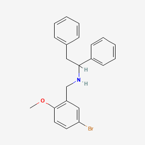 molecular formula C22H22BrNO B5221845 N-(5-BROMO-2-METHOXYBENZYL)-N-(1,2-DIPHENYLETHYL)AMINE 